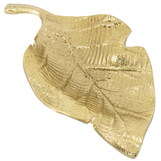 Goldene Metall Schale geformt wie ein Blatt 