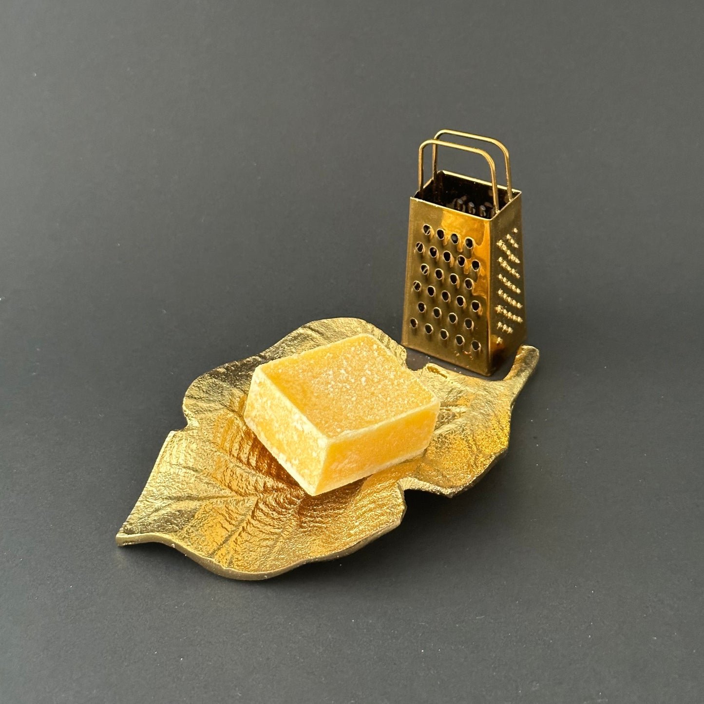 Goldene mini Raspel, Duftblock gelb und goldene schale Blatt 